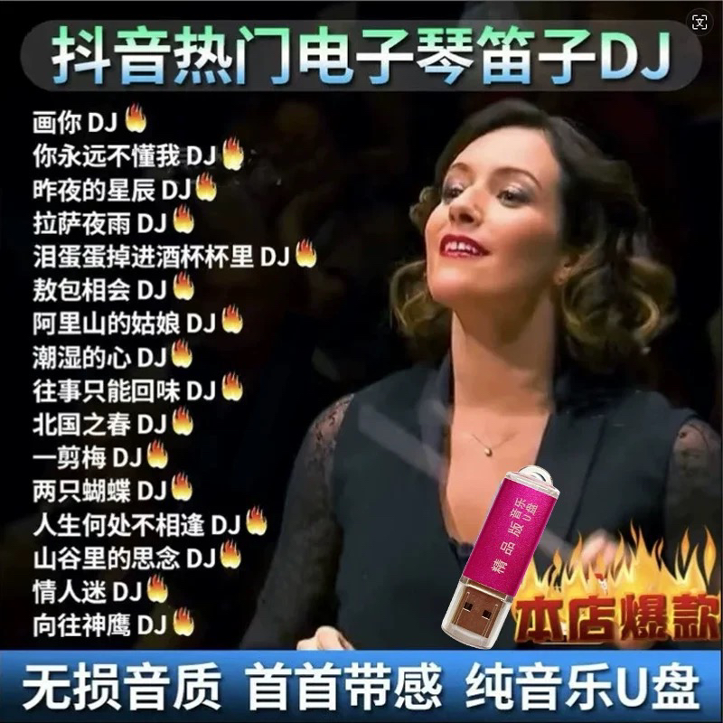电子琴架子鼓笛子重低音合奏DJ纯音乐u盘2025抖音同款热门车载u盘
