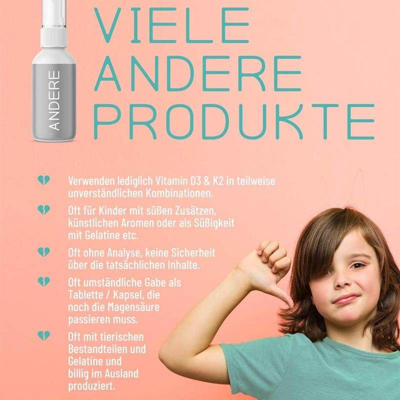 德国vitamin D3+K2婴幼儿童青少年维生素D3K2喷雾400IU骨骼钙长高