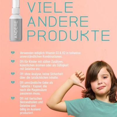 德国vitamin D3+K2婴幼儿童青少年维生素D3K2喷雾400IU骨骼钙长高