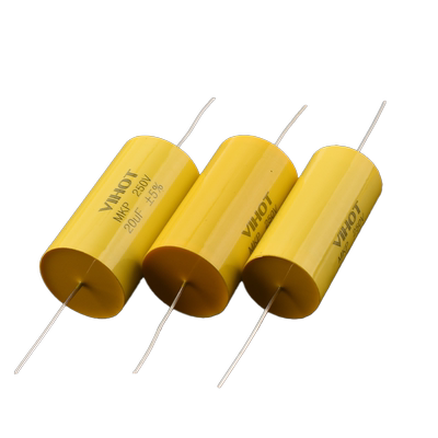 250V无极MKP轴向黄圆穿心电容