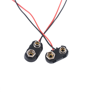 9V电池扣子 I型 塑料硬壳 硬扣 6F22电池连接线 线长15CM