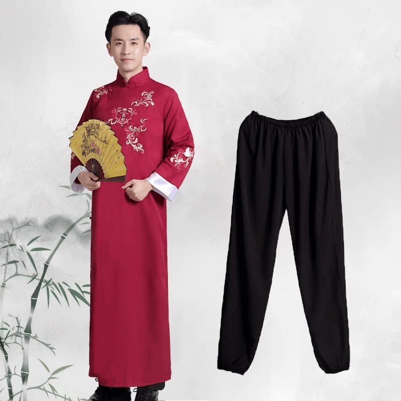 相声服专用裤子秋季灯笼裤黑色裤