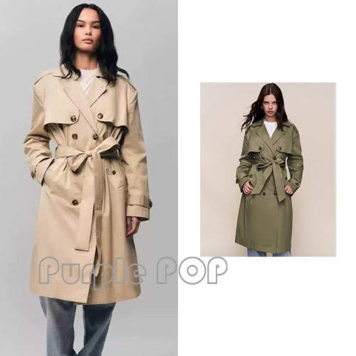 POP买手店Danielle Guizio 时尚百搭休闲宽松中长款风衣外套
