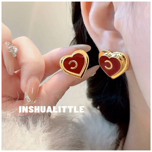 26s新款爱心耳钉耳饰女士