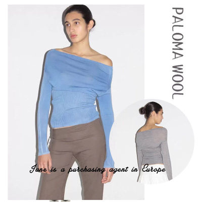 国现 折价速发 PALOMA WOOL 一字领露肩修身显瘦长袖针织衫上衣