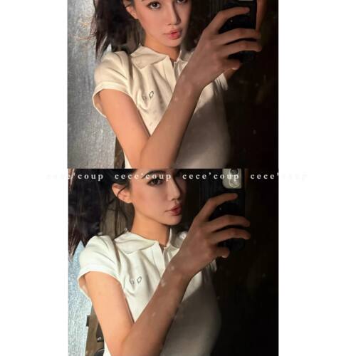 新品26FW字母印花polo领短T恤女