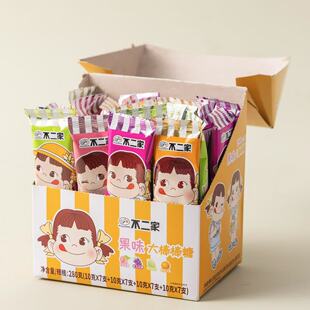 不二家大棒棒糖多口味混合儿童解馋休闲小零食盒装 年货批发喜糖果