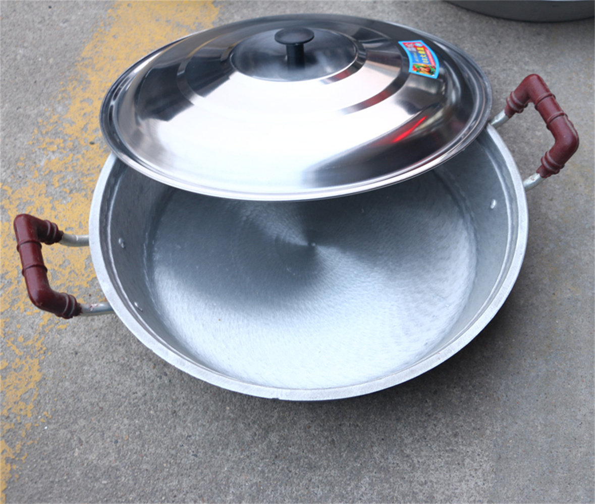 小平锅煎锅不粘锅烙饼家用煎饺炕饼铝制加厚水煎包平底锅商用铝锅