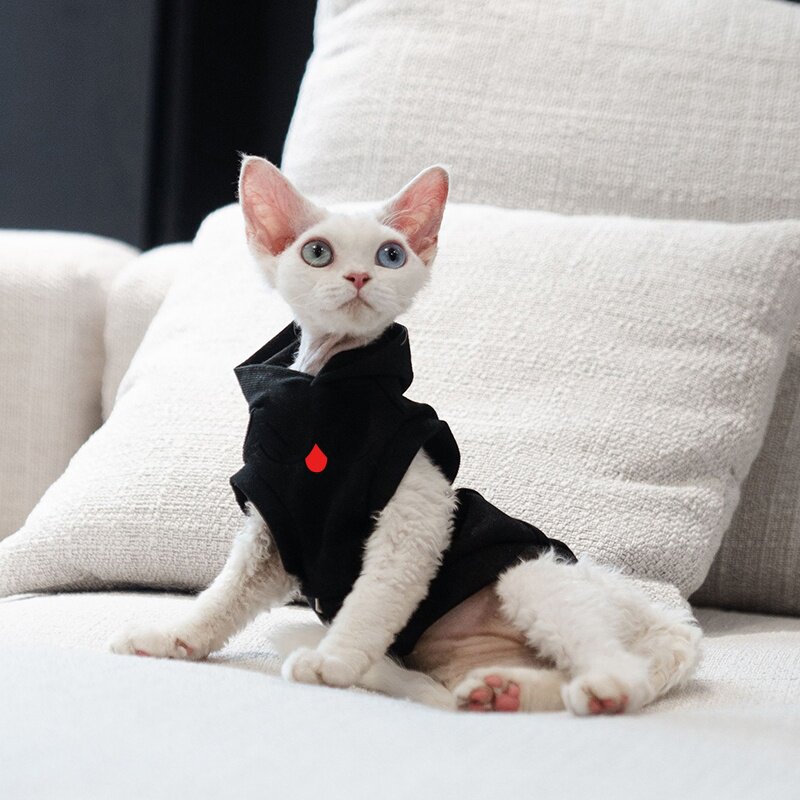 猫咪无袖连帽卫衣秋冬马甲