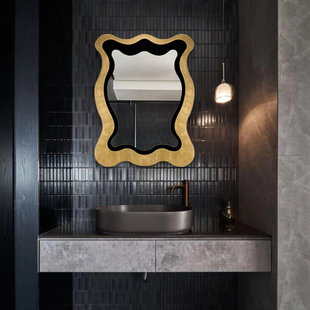 欧式镜子led卧室壁挂化妆镜轻奢酒店洗漱卫间浴镜艺术异形装饰镜