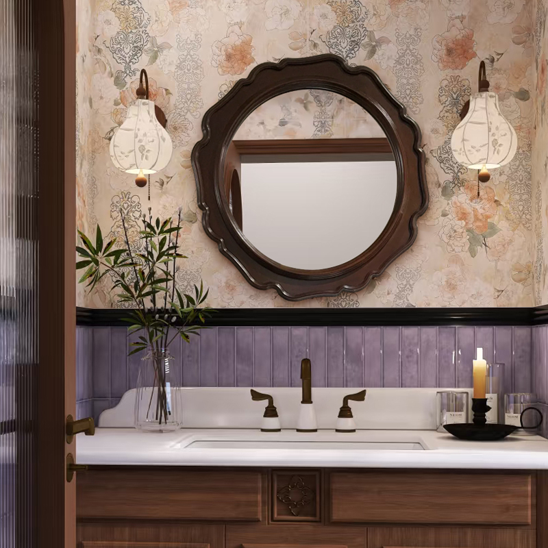 直销创意异形胡桃色化妆镜子顺丰