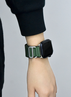 适用于applewatchS9高山回环表带iwatch10/7/6/5/4/3/新款SE户外表带ultra苹果手表S11尼龙编织表带男女运动