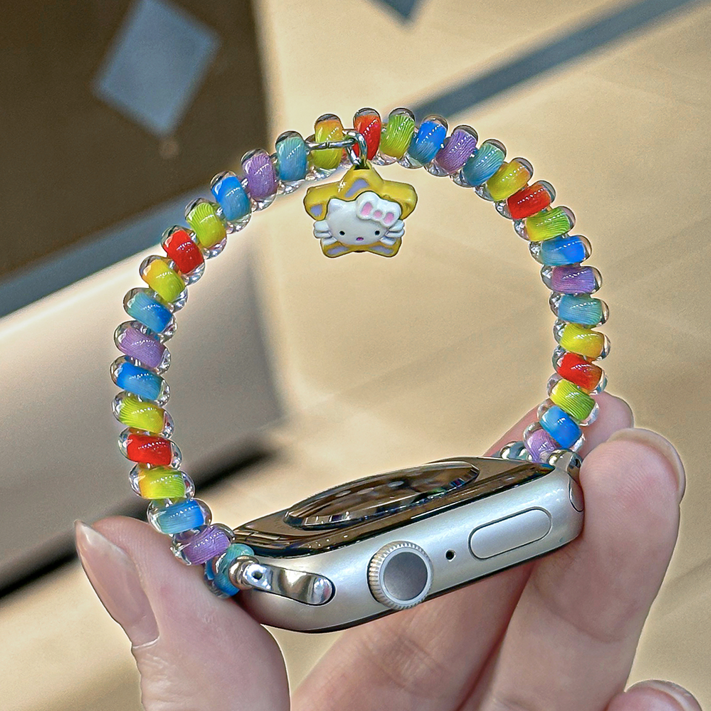 适用iWatch多巴胺皮筋单圈细表带