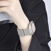 9表带苹果手表ultra 适用applewatchS11金属磁吸表带iwatch米兰尼斯S10 SE代不锈钢表带夏日透气高级感