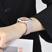 适用于applewatchS11表带硅胶磁吸拼色iwatch9 se2撞色磁吸苹果手表S10表带液态硅胶ultra夏日男女