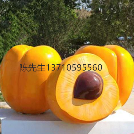水果基地门口定制玻璃钢黄桃水蜜桃雕塑创意西瓜卡通桃子模型摆件
