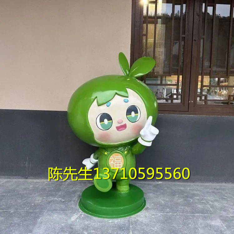 玻璃钢卡通人物校园公仔雕塑幼儿园定制IP吉祥物创意3D立体装饰品