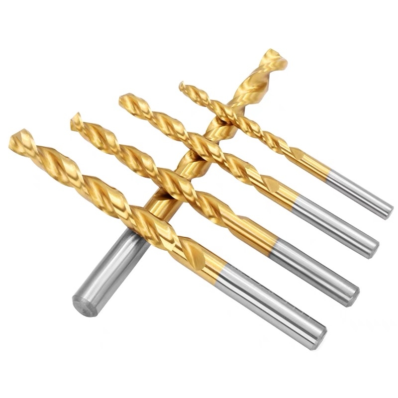 M2高速钢镀钛直柄钻0.5-20mm镀钛直柄麻花钻头涂钛不锈钢专用钻头