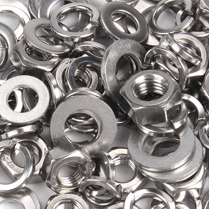 304不锈钢平垫弹垫六k角螺母组合套装M2.5M3M4M5M6M8M10M12M14-M3