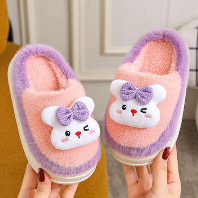 可爱儿童秋冬季防滑棉拖鞋