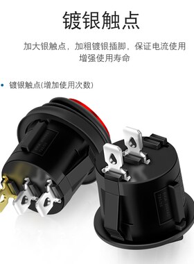 圆型船型开关KCD1-105带灯3脚2脚两档三G档红色开孔20MM电源250V6