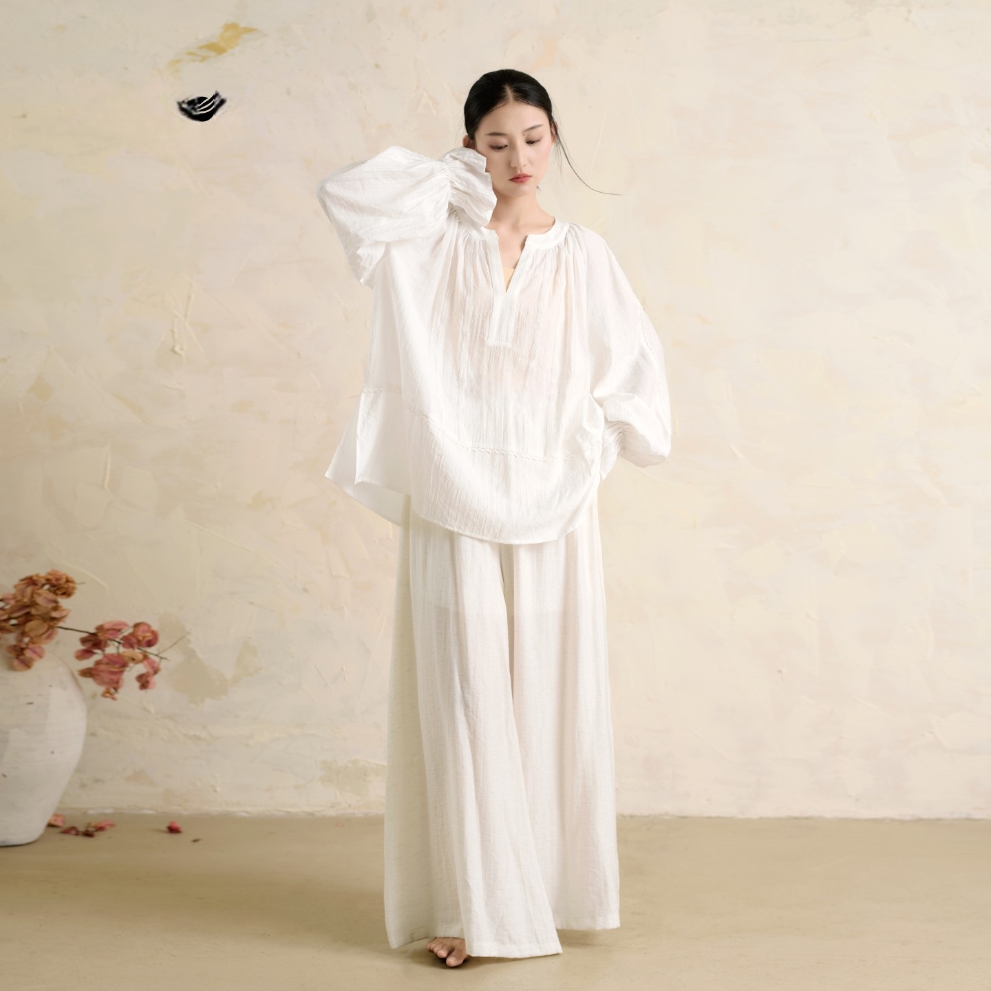 秋冬新款针织衫女日常可穿罩衫成人舞蹈长袖衬衫女宽松慵懒风上衣