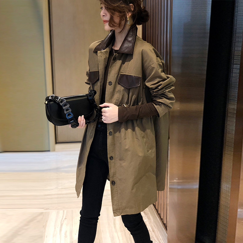 时尚英伦风衣外套女中长款休闲大衣潮欧货秋冬装2020年新款欧洲站