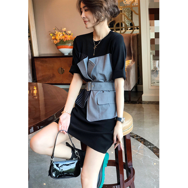 设计感裙子轻熟风西装连衣裙女气质收腰显瘦短款小个子秋2020欧货