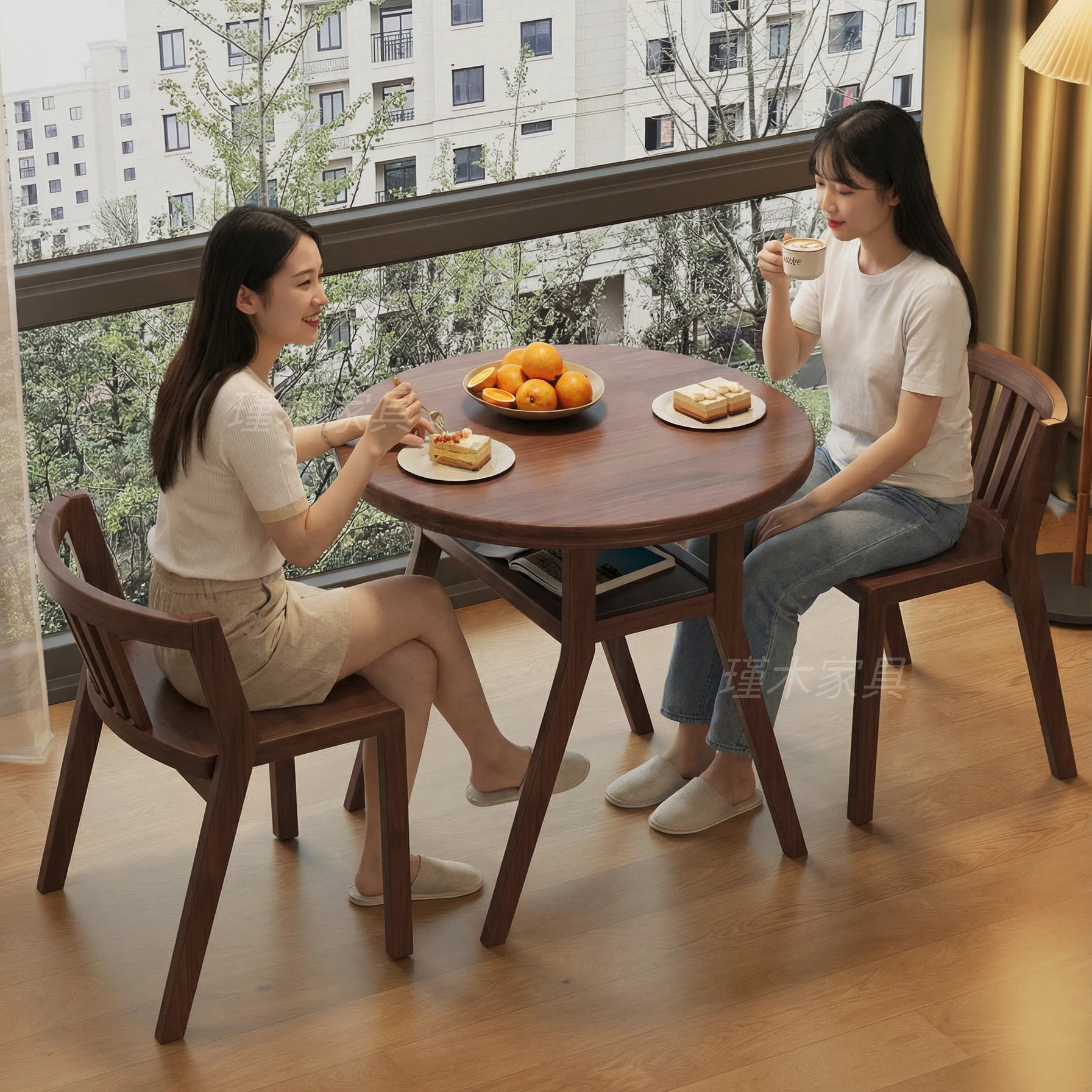 阳台小桌椅三件套全实木网红一桌两椅创意休闲喝茶桌椅组合小户型
