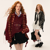 MAMC复古拼接格纹卫衣衬衫 上衣 宽松百搭休闲长袖 女2025秋季 新款