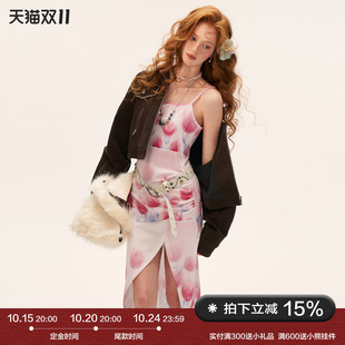 设计感裙子 甜美粉色百搭气质无袖 MAMC郁金香连衣裙女2025秋季 新款