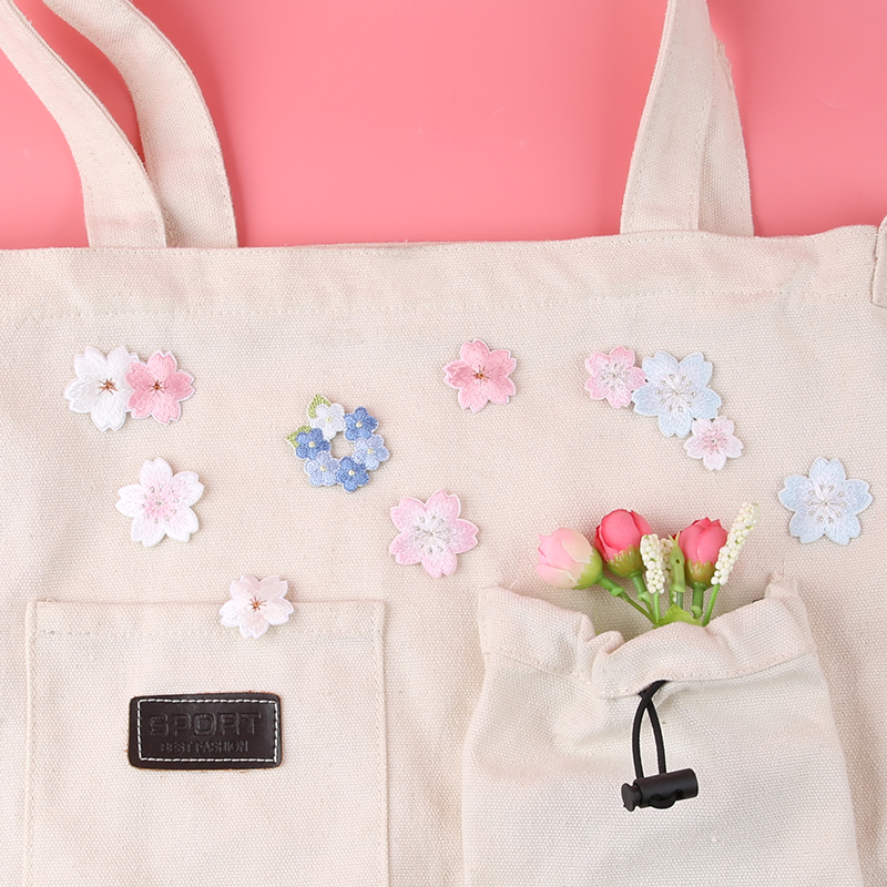 花朵刺绣自粘布贴衣服破洞补丁贴