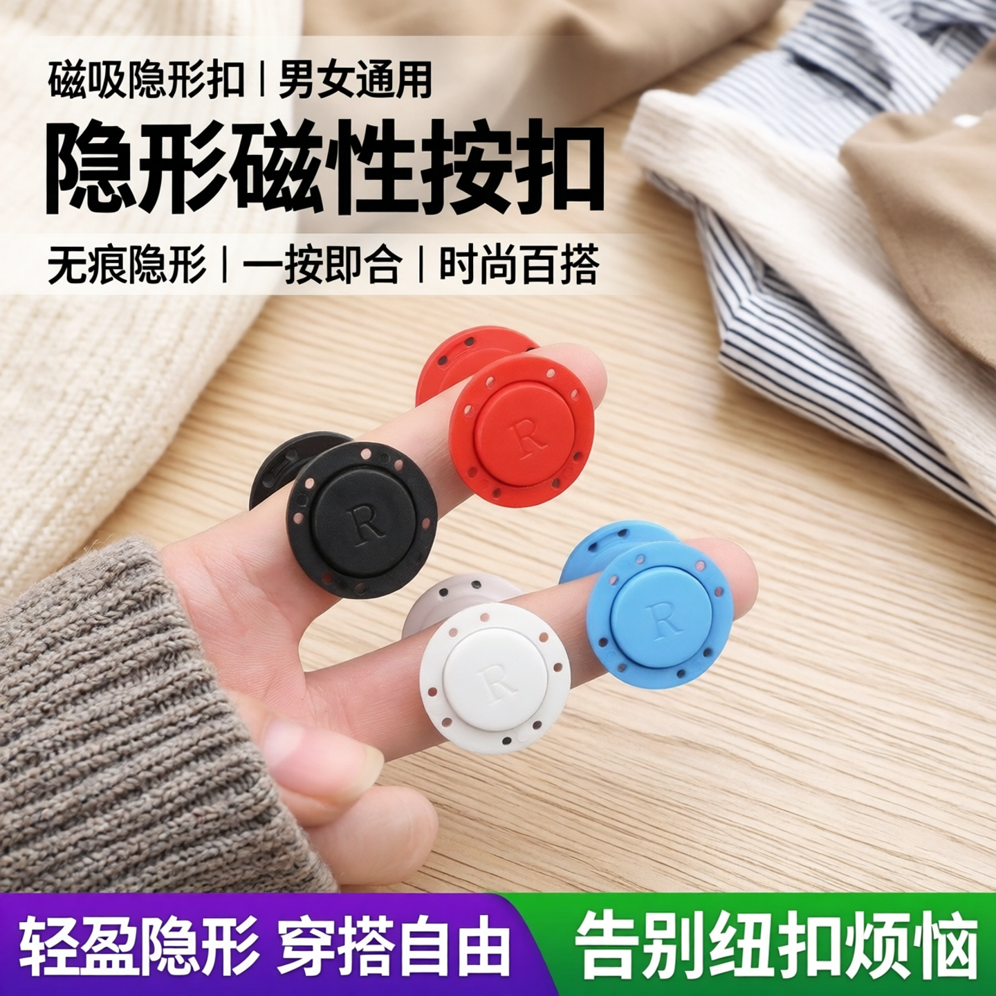 磁铁暗扣隐形大衣子母扣吸铁石扣子磁吸男女上衣风衣毛衣磁性按扣