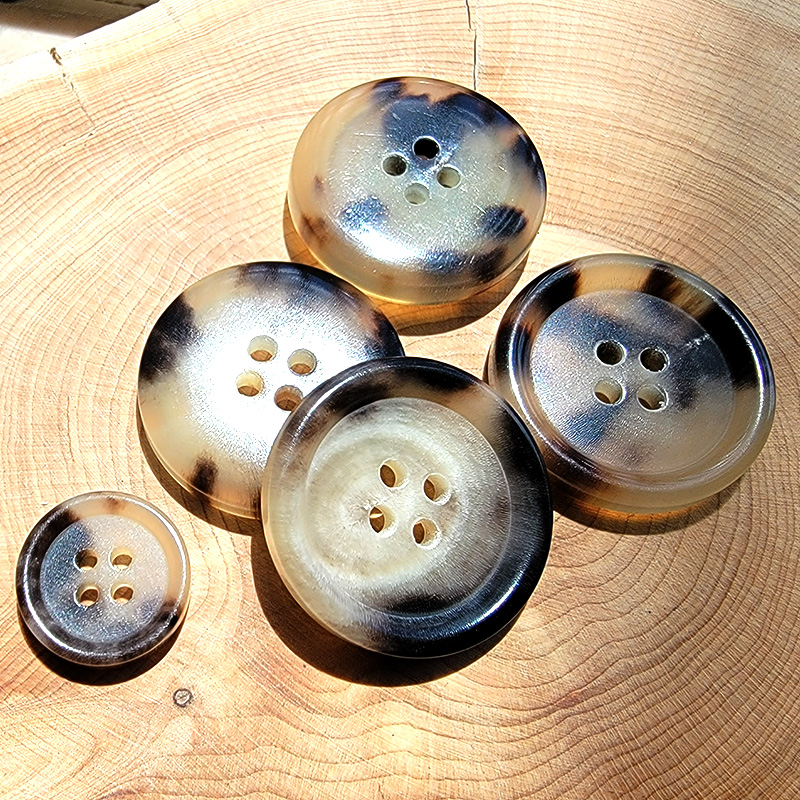 复古天然真牛角扣服装椭圆