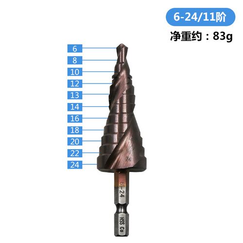 不锈钢开孔扩孔器M35/Co含钴材质高硬度阶梯钻六角柄宝塔钻头多款