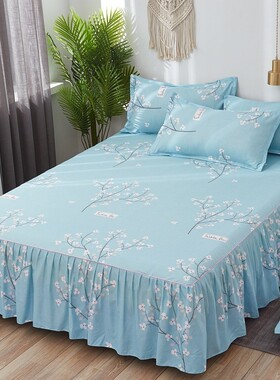 床罩床裙式床套单件床垫罩保护席梦思防尘防滑1.5m1.8米床单床笠