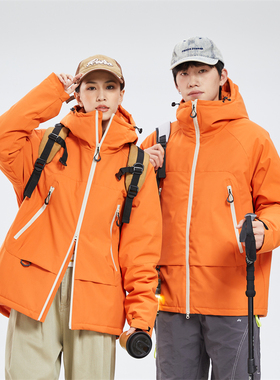 WAALEVANA工装户外冲锋衣连帽棉服秋冬加厚保暖百搭夹克夹棉外套