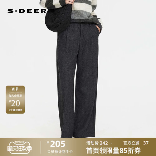 毛呢长裤 实用插袋 直筒版型