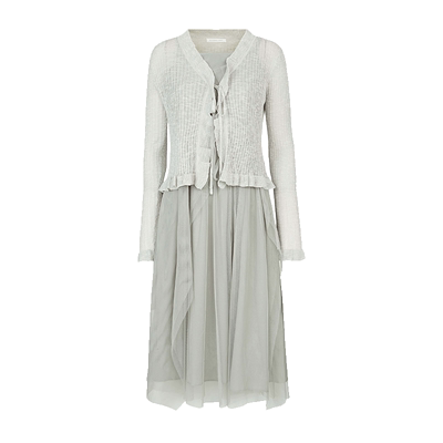 s.deer网纱收腰针织衫吊带裙套装