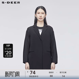 sdeer圣迪奥女装 立体成熟干练翻驳领马甲女设计感小众S20181602
