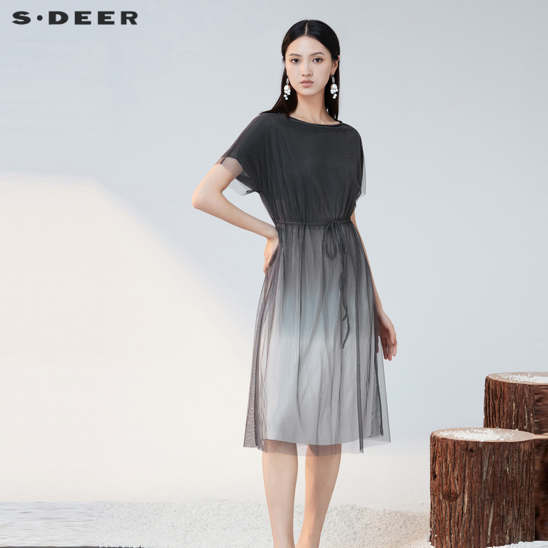 sdeer网纱连衣裙圣迪奥