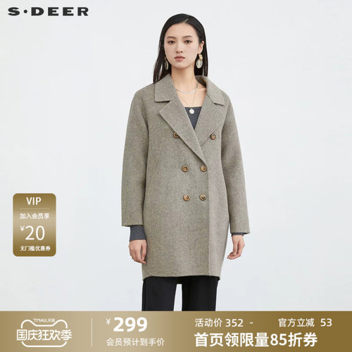 西装领 毛呢大衣 复古纽扣