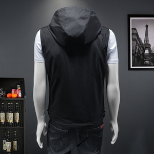 男士连帽马甲背心 双面穿 M-5XL 钱塘6026-9001-P140 （假模图图片