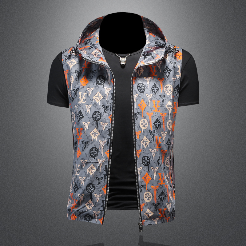 新款男士连帽马甲背心M-5XL钱塘6026-9012-P145（镂空图），男装背心/马甲，钱塘6026