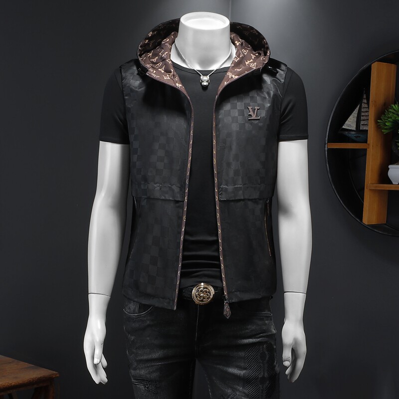 男士连帽马甲背心M-5XL钱塘6026-9011-P145（假模图),男装背心/马甲,钱塘6026