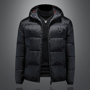 2025冬装新款连帽羽绒服男 M-5XL 钱塘6026-Y9017-P300 （镂空图图片