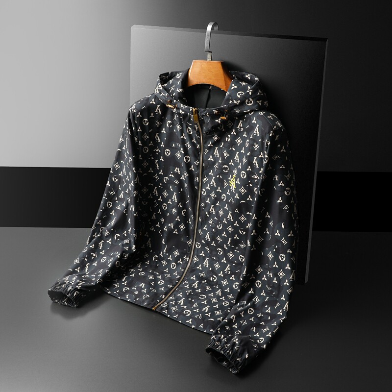 2024年春季新款男士休闲连帽印花刺绣夹克M-5XL9018-P175,男装夹克,钱塘6026