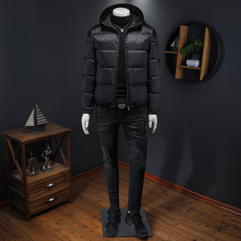 2025冬装新款连帽羽绒服男M-5XL钱塘6026-Y9020-P300（假模图,男装羽绒服,钱塘6026