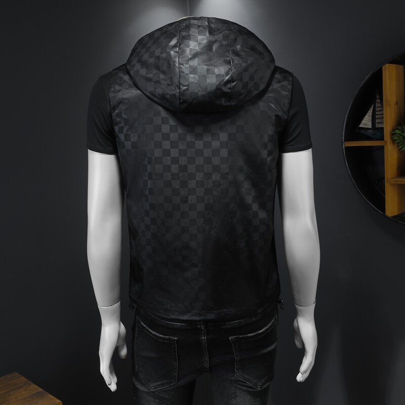 男士连帽马甲背心M-5XL钱塘6026-9011-P145（假模图),男装背心/马甲,钱塘6026