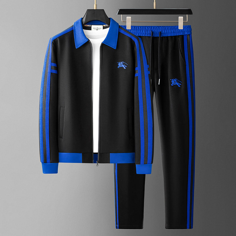 2025年秋装新款男士运动休闲套装黑/白钱塘6026-6530-P250，男装休闲套装，钱塘6026